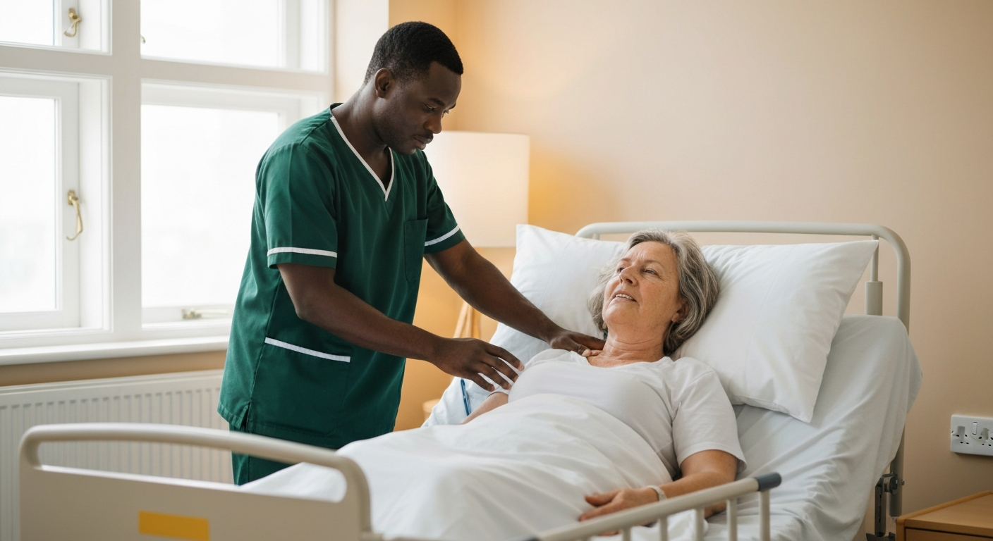 Kope Medics specialist nurse providing complex clinical care for a patient at home in London — enquire about complex care