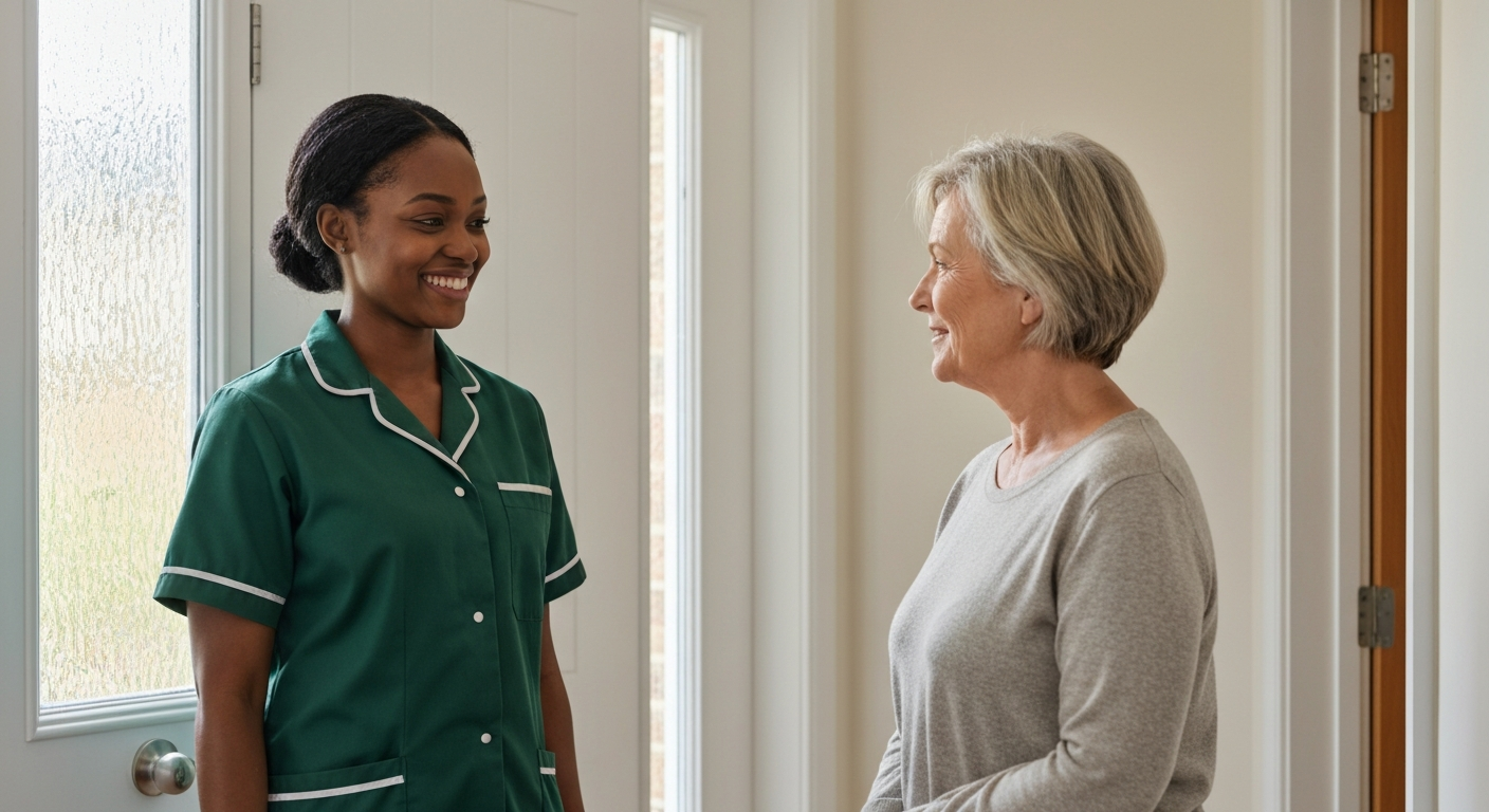 Kope Medics carer arriving at a London family home