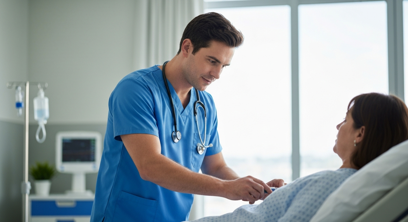 Kope Medics specialist complex care nurse supporting an adult with high-dependency needs at home in London