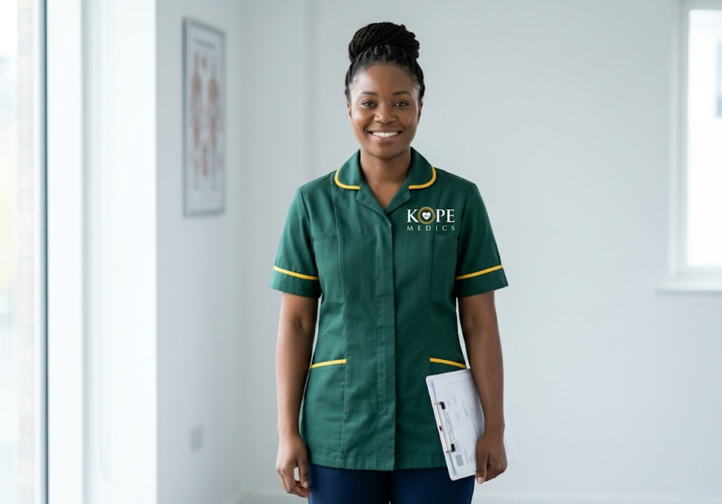 Kope-Medics care coordinator reviewing a personalised care plan with a service user at home in London